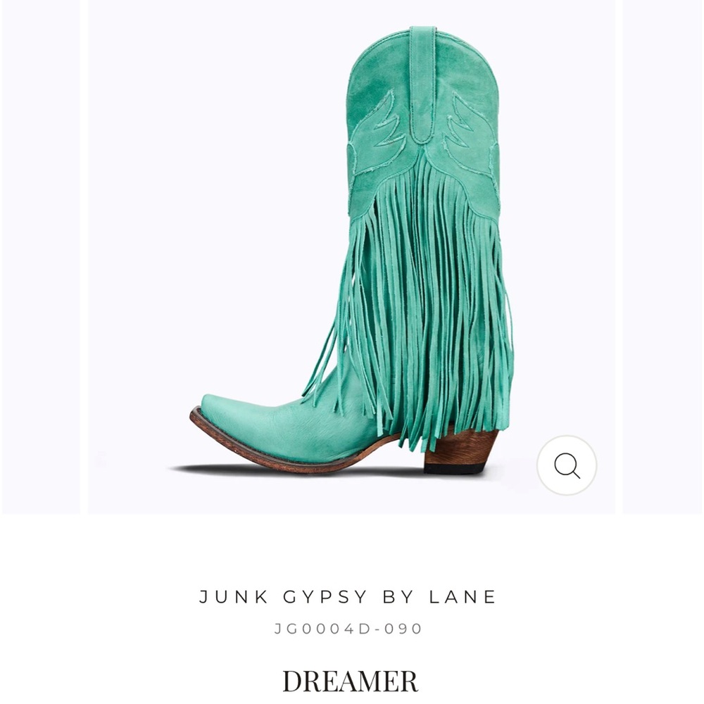 Junk Gypsy Lane Fringe Teal Cowboy 🤠 Boots 7.5 7 - Picture 5 of 16
